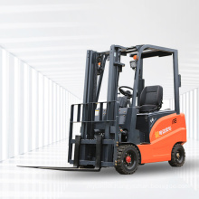 Narrow Aisle Electric Forklift Truck Moving Cargo